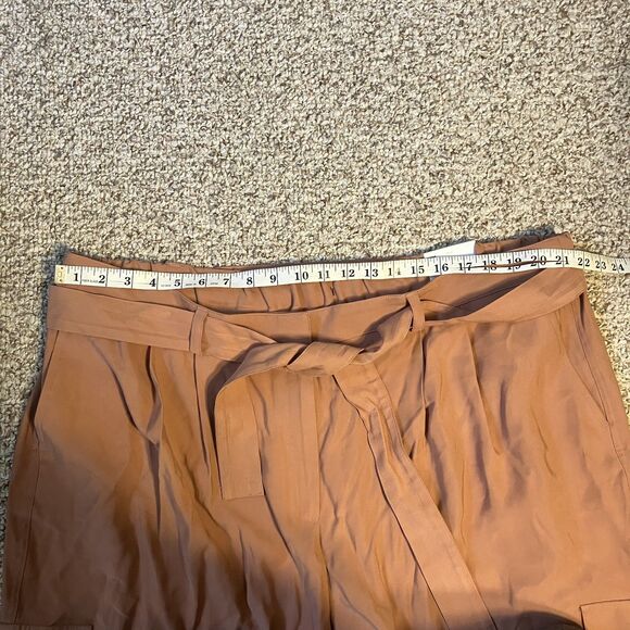 NWT Nine West Womens Utility Pant Plus Sze 2X Cargo Belted Waist Pink Rose Taper - Picture 10 of 11